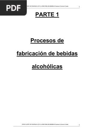 Procesos de fabricación de bebidas alcohólicas