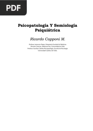 Psicopatología Y Semiología Psiquiátrica