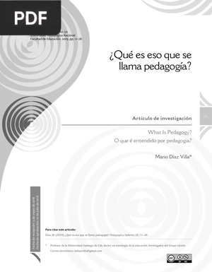 ¿Qué es eso que se llama pedagogía?