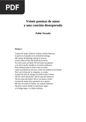 Veinte poemas de amor y una canción desesperada