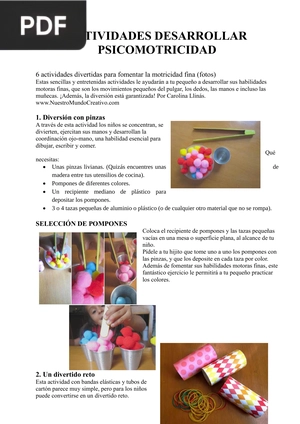 Actividades desarrollar psicomotrocidad