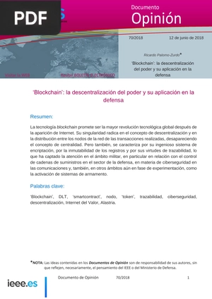 Blockchain: la descentralización del poder y su aplicación en la defensa