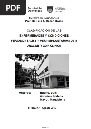 Clasificación de las Enfermedades y Condiciones Periodontales y Peri- implantarias.