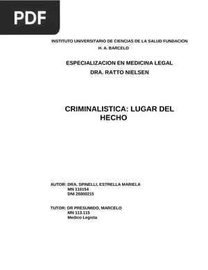 Criminalística: lugar del hecho