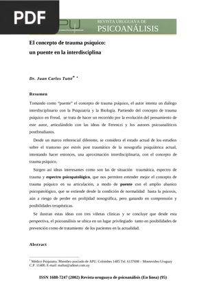 El concepto de trauma psíquico: un puente en la interdisciplina