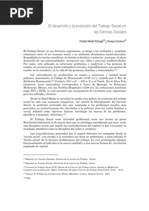 El desarrollo y la evolución del Trabajo Social en las Ciencias Sociales (Artículo)