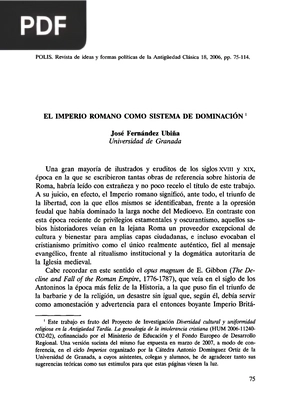 El imperio romano como sistema de dominación