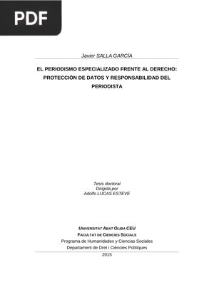 El periodismo especializado frente al derecho: protección de datos y responsabilidad del periodista