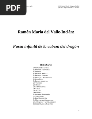 Farsa infantil de la cabeza del dragón