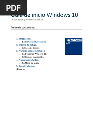 Guía de inicio Windows 10