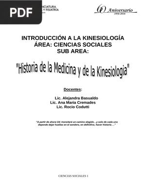 Historia de la medicina y de la kinesiología