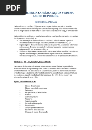 Insuficiencia cardíaca aguda y edema agudo de pulmón