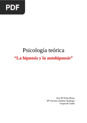 La hipnosis y la autohipnosis