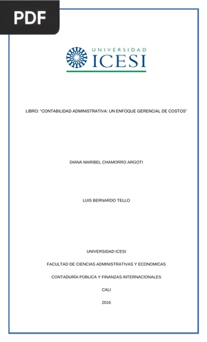 Contabilidad administrativa: un enfoque gerencial de costos