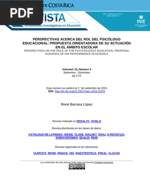 Perspectivas acerca del Rol del Psicólogo Educacional: Propuesta Orientadora de su Actuación en el Ámbito Escolar