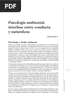 Psicología ambiental: interfase entre conducta y naturaleza