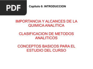 Química Analítica: importancia y alcances (Presentación)