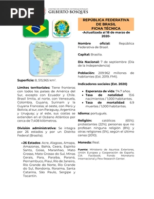 República Federativa de Brasil. Ficha Técnia