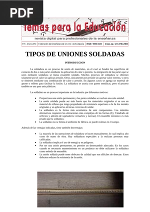 Tipos de Uniones Soldadas