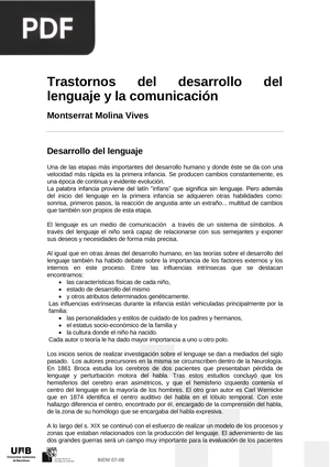 Trastornos del desarrollo del lenguaje y la comunicación