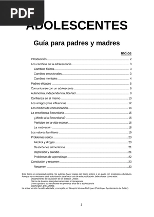 Adolescentes. Guía para padres y madres