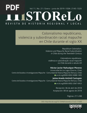 Colonialismo republicano, violencia y subordinación racial mapuche en Chile durante el siglo XX