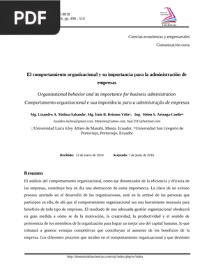 El comportamiento organizacional y su importancia para la administración de empresas