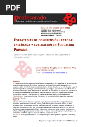 Estrategias de comprensión lectora: Enseñanza y evaluación en primaria