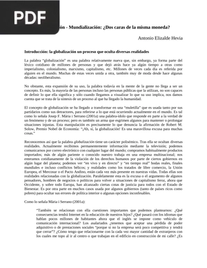 Globalización - Mundialización: ¿Dos caras de la misma moneda?