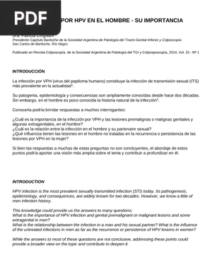 Infección por el HPV en el hombre - su importancia