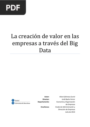 La creación de valor en las empresas a través del Big Data