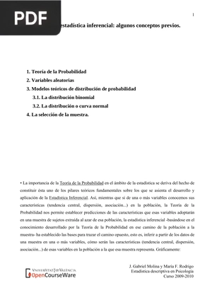 La estadística inferencial: algunos conceptos previos.