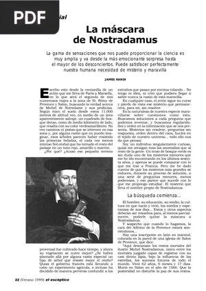 La máscara de Nostradamus (Artículo)