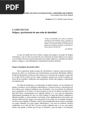 Los Celtas: Origen y Persistencia de una Seña de Identidad