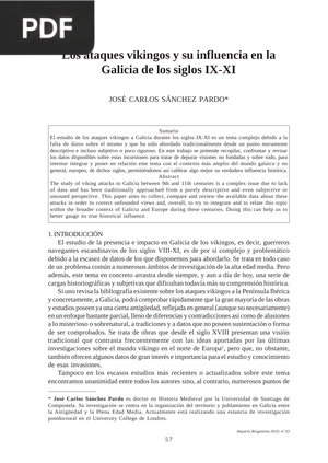 Los ataques vikingos y su influencia en la Galicia de los siglos IX-XI