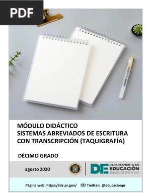 Módulo didáctico sistemas abreviados de escritura con transcripción (Taquigrafía)