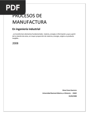 Procesos de manufactura en Ingeniería Industrial