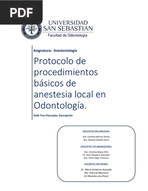 Protocolo de procedimientos básicos de anestesia local en Odontología.