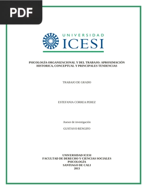 Psicología organizacional y del trabajo: aproximación histórica, conceptual y principales tendencias