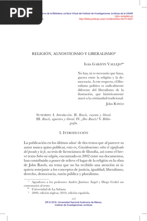 Religión, agnosticismo y liberalismo