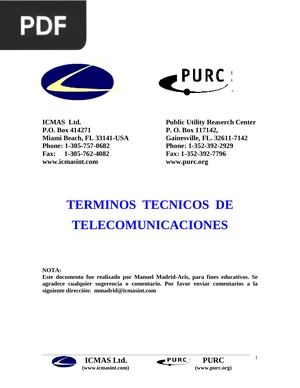 Terminos técnicos de telecomunicaciones