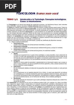 Toxicología (Curso 2002-2003)