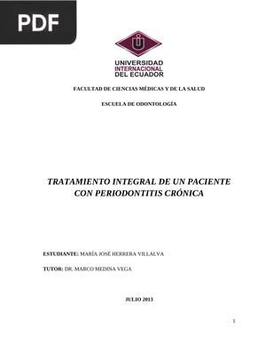 Tratamiento integral de un paciente con periodintitis crónica