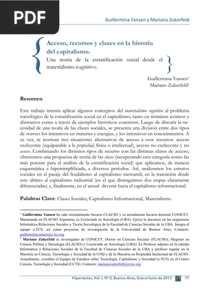 Acceso, recursos y clases en la historia del capitalismo