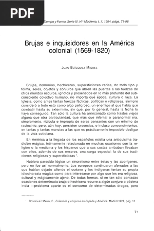 Brujas e inquisidores en la América colonial (1569-1820)