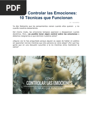 Cómo Controlar las Emociones: 10 Técnicas que Funcionan (Artículo)