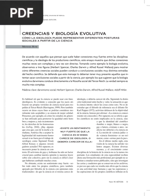 Creencias y Biología Evolutiva (Artículo)