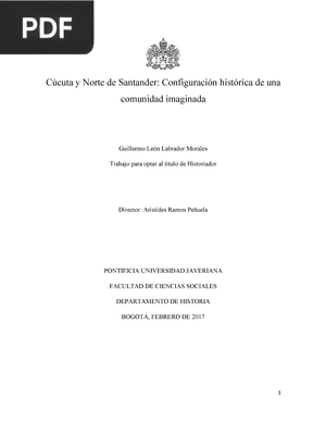 Cúcuta y Norte de Santander: Configuración histórica de una comunidad imaginada