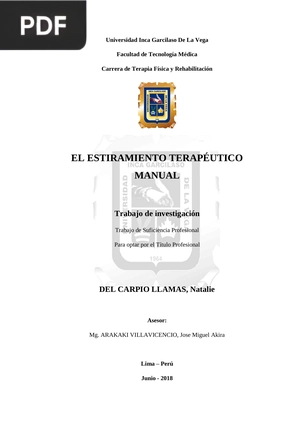 El estiramiento terapéutico. Manual