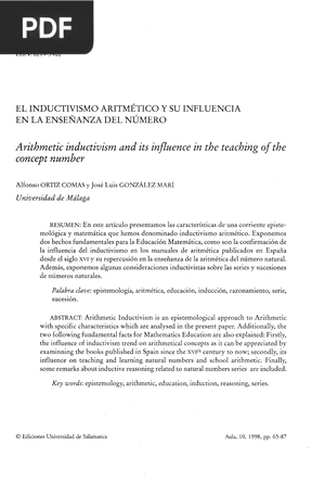 El inductismo aritmético y su influencia en la enseñanza del número